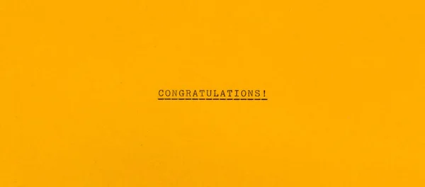 Congratulations Horizontal Yellow Paper Fotografia Stock