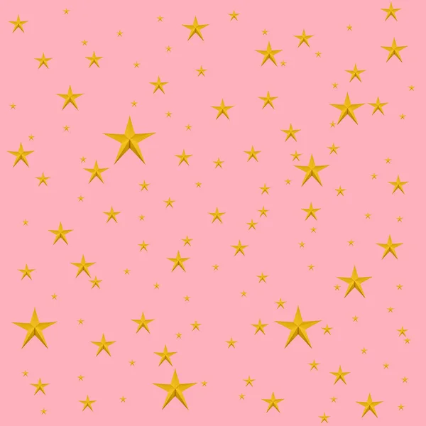 Χρυσό Αστέρι Ροζ Φόντο — Φωτογραφία Αρχείου