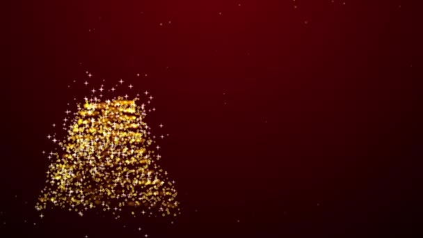 Feliz Texto Natal Placa Vídeo Árvore Natal Com Queda Neve — Vídeo de Stock