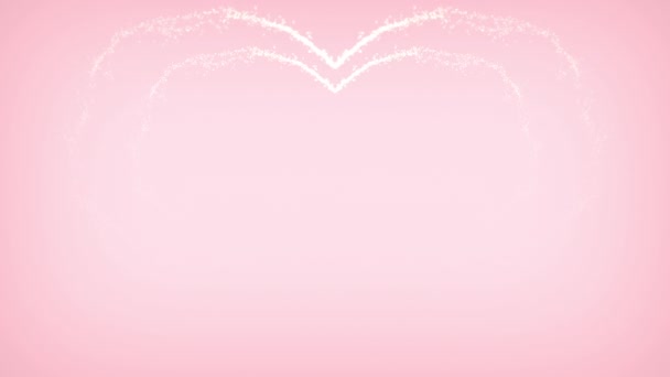 Glad Alla Hjärtans Dag Flygande Partiklar Kärlek Hjärta Glitter Bröllopskoncept — Stockvideo