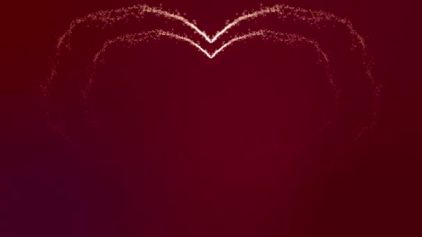 Animation Hearts Red Background Valentines Day Mothers Day Wedding Loopable — Vídeo de stock