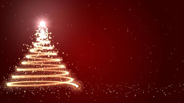 Csillogó Fények Karácsonyi Üdvözlőlap Karácsonyfa Csillag Fény Piros Háttér Fénymásolási — Stock Fotó
