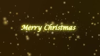Tatil arka planında kar taneleri olan mutlu noel yazıları animasyonu video kartı, hareketli grafikler, Noel dilekleri