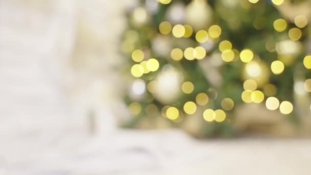 Huzurlu Bir Noel Sabahı Modern Evin Köşesinde Noel Ağacı Şömine — Stok video