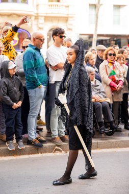 Mantilla, İspanya 'da Semena Santa' nın Nasıralılarıyla dini geçit töreni, Barcelona 04.18.2025