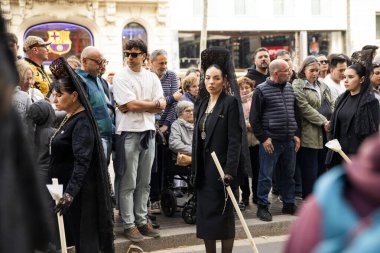Mantilla, İspanya 'da Semena Santa' nın Nasıralılarıyla dini geçit töreni, Barcelona 04.18.2025