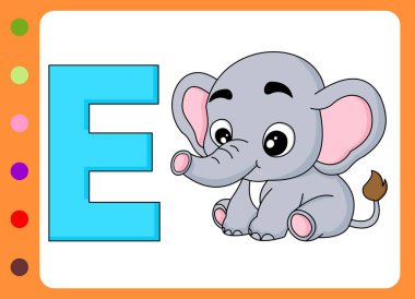 Şirin fil çizgi filmi. El çizimi fil çizimi