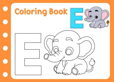 Çocuklar için boyama kitabı. Şirin fil