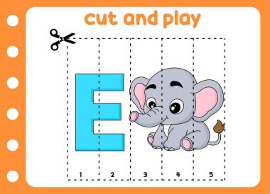 Kes ve hayvan filmi oynat. Çocuklar oynar. Şirin fil