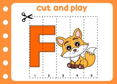 Kes ve hayvan resimli şirin tilkiyi oyna. çocuk oyunu.