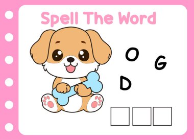 Köpek kelimesini hecele. Şirin küçük köpek. 