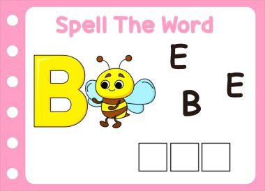 Arı kelimesini hecele. Şirin küçük arı