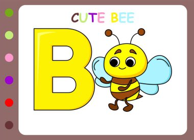 Şirin arı çizgi filmi. El çizimi arı çizimi