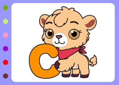 Güzel deve çizgi filmi. El çizimi arı çizimi