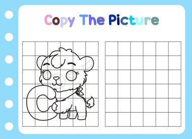 Hayvanın resmini kopyala. Çocuklar için sevimli deve eğitimi oyunu. Çizgi film vektör illüstrasyonu