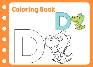 Çocuklar için boyama kitabı. Şirin dino