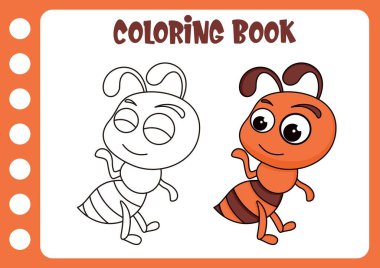 Tatlı karıncaları çizip boyamak. Çizgi film karıncalarıyla renklendirme sayfası.