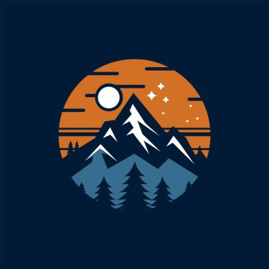 Basit dağ logosu tasarım şablonu