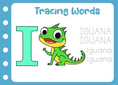 Şirin iguananın sözcüğünün izini sür. hayvan eğitimi oyunu