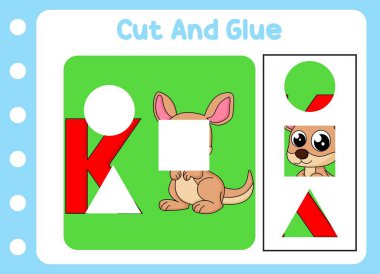 Kes ve sevimli kanguru resimlerini oyna. çocuk oyunu.