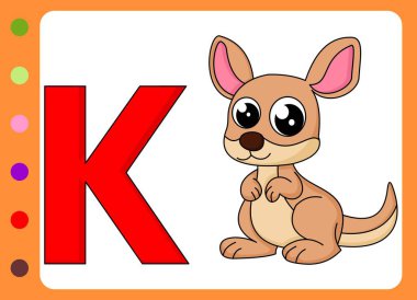 Küçük sevimli kanguru çizgi film çizimi. karikatür kanguru vektör çizimi