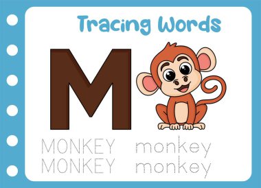 Şirin maymunun sözlerinin izini sür. hayvan eğitimi oyunu