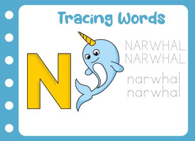 Şirin deniz gergedanının sözlerinin izini sürüyorum. hayvan eğitimi oyunu