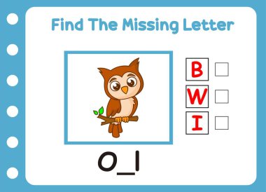 Kayıp küçük baykuş harfini bul..