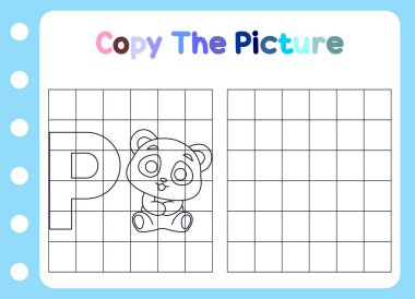 Hayvanın resmini kopyala. Çocuklar için şirin panda eğitimi.