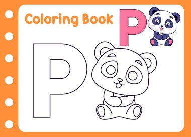 Çocuklar için boyama kitabı. Şirin küçük panda