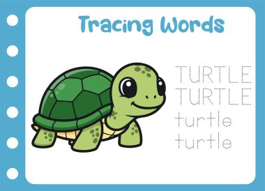 Şirin kaplumbağanın sözlerinin izini sürüyorum. hayvan eğitimi oyunu