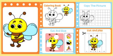 Çalışma kağıtları çocuklar için şirin bir arı taşıyıcısı.