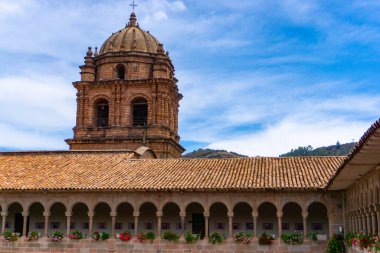 Historic Convent of Santo Domingo Built Over the Sacred Inca Temple of the Sun Qoricancha a Famous Tourist Destination in Cusco Peru clipart