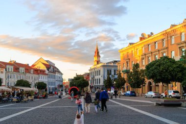 Vilnius.The Town Hall Square is one of the oldest squares in the Old Town of Vilnius. Several streets converge on the square.