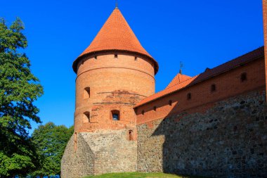 Trakai. Trakai island castle.Trakai Castle is a castle of Vytautas and subsequent Lithuanian princes on an island in Lake Galve, opposite the more ancient castle of Keistut.