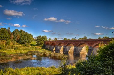 Kuldiga. Kuldiga brick bridge.One of the longest brick vaulted bridges in Europe. Built in 1874, renovated in 2008.
