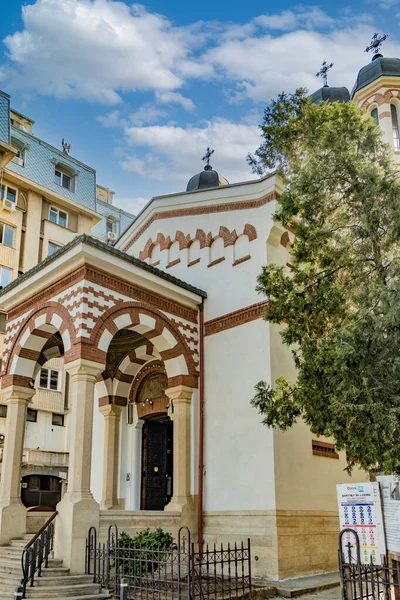 Bucareste Romênia Biserica Zlatari Uma Pequena Igreja Ortodoxa Centro Histórico — Fotografia de Stock