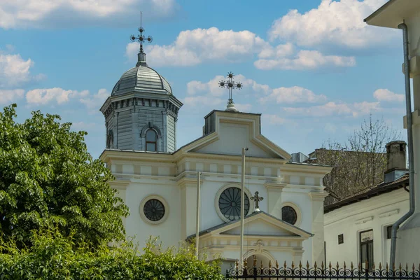 Bucarest Roumanie Entrée Église Orthodoxe Basil Great Biserica Ntul Vasile — Photo