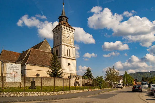 Det Brasov Rumänien Saint Bartholomew Evangeliska Kyrkan Den Äldsta Byggnaden — Stockfoto