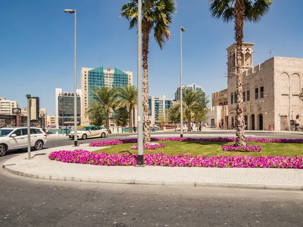 Dubai Verenigde Arabische Emiraten Close Van Bastakia Quarter Architectuur Bur — Stockfoto