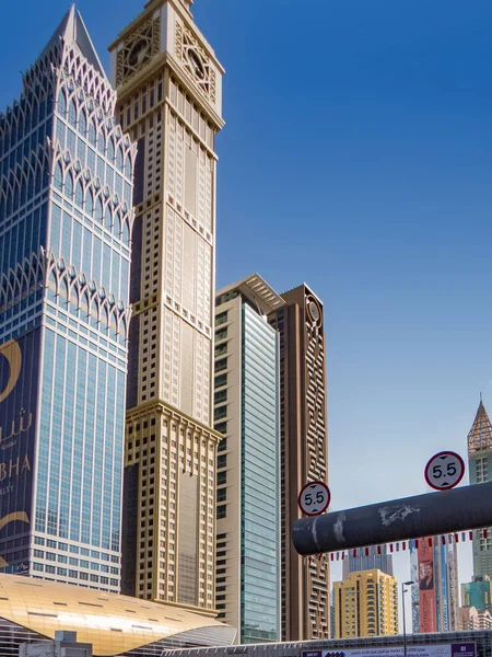 Eau Dubaï Vue Des Gratte Ciel Sheikh Zayed Road Dubaï — Photo