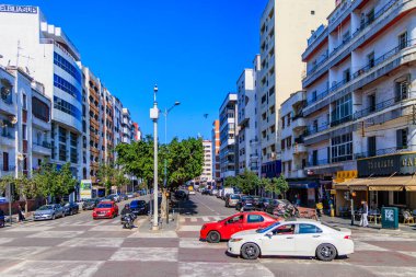 Kazablanka, Fas, tarihi şehrin güzel sokakları.