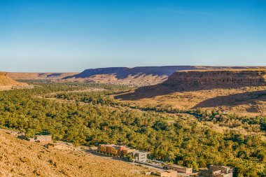 Atlas Dağları 'nın güney ucundaki Ziz Nehri vadisinde vaha.