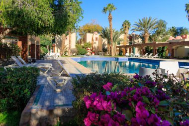 Ouarzazate Fas. Fas 'ın Atlas Dağları' ndaki güzel şehir. Karam Palace Oteli