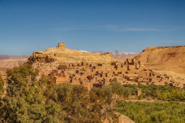 Ksar Ait Ben Haddou, eski Berber kerpiç köyü ya da kasbah. Ouarzazate, Draa-Tafilalet, Fas, Kuzey Afrika