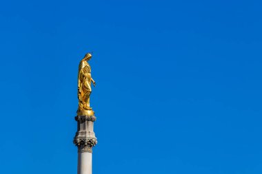 Gold Monument of the Assumption of the Blessed Virgin Mary. Zagreb. Croatia clipart