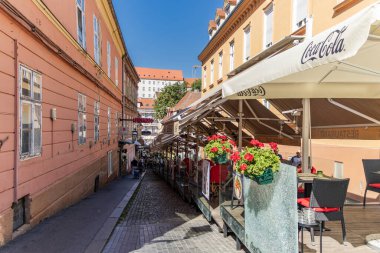 Zagreb, Hırvatistan. Hırvatistan 'ın Zagreb kentindeki Skalinska Caddesi