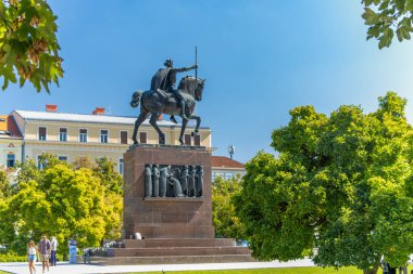 Kral Tomislav 'ın anıtı, Zagreb, Hırvatistan.