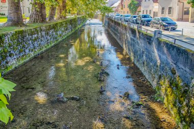 View of Gradna stream and Samobor pedestrian walkway, Croatia clipart