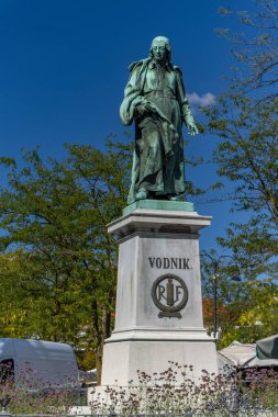 The Vodnik Monument or the Monument to Valentin Vodnik stands at Vodnik Square in Ljubljana, the capital of Slovenia. clipart